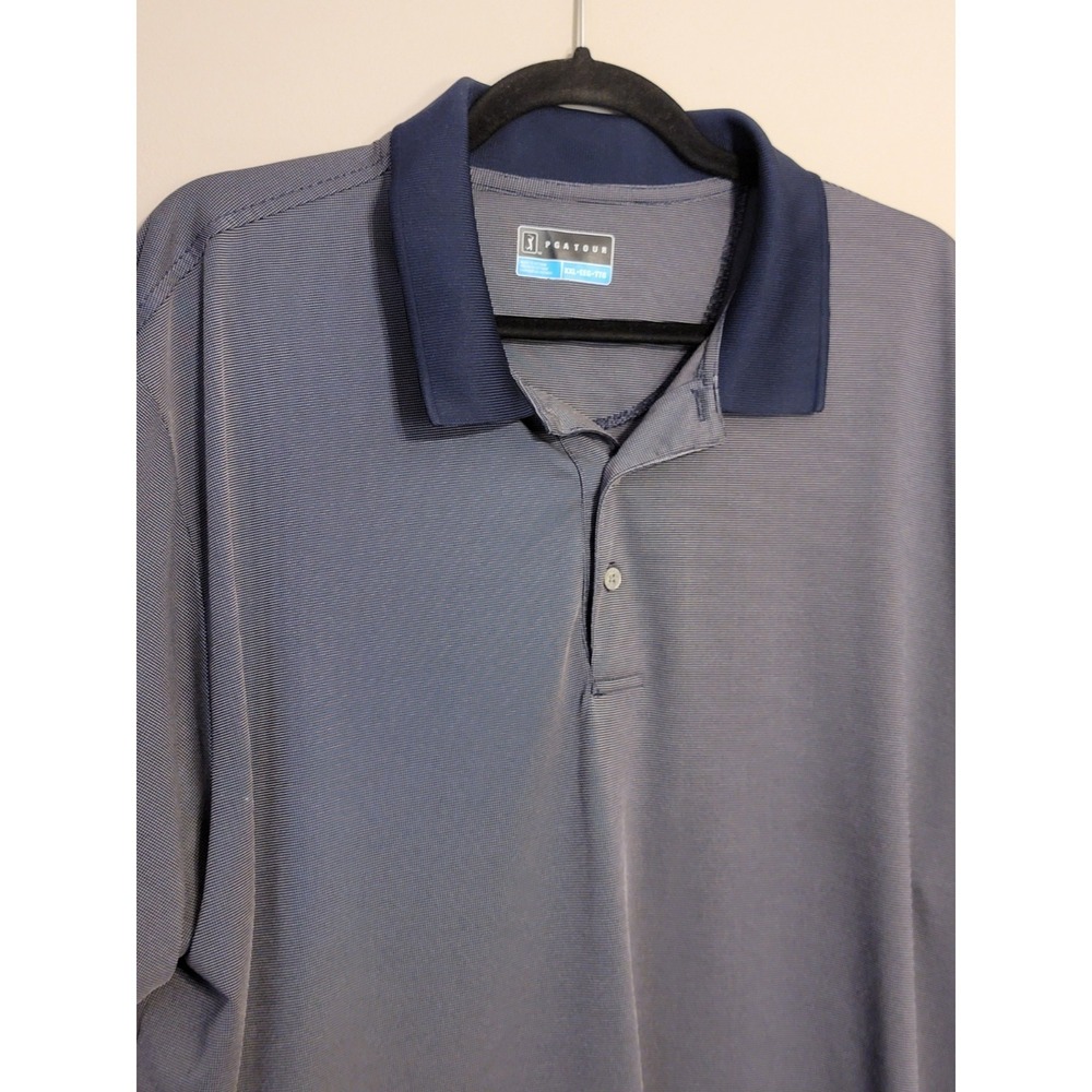PGA Tour Men's Sz‎  Extra Large Polo Pro Series Blue Tees Golf Clubs All Over - Picture 6 of 8